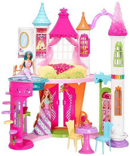 Barbie Schloss Bonbon Variante mit zwei Puppen in Abbildung
